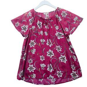 print blouse  short sleeve size small COMO BLU